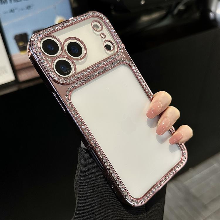 電気めっきPCハイブリッドTPUラインストーンスマホケース、iPhone 17 Pro Max用、iPhone 17 Pro用