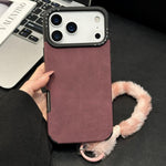 フェイクスエード生地TPUスマホケース スクリーンプリントのウサギぬいぐるみロープ付き、iPhone 17 Pro Max用、iPhone 17 Pro用、iPhone 17用、iPhone 16 Pro Max用、iPhone 16 Pro用、iPhone 16用、iPhone 15 Pro Max用、iPhone 15 Pro用