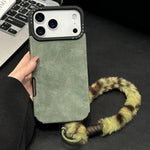 フェイクスエード生地TPUスマホケース スクリーンプリントのウサギぬいぐるみロープ付き、iPhone 17 Pro Max用、iPhone 17 Pro用、iPhone 17用、iPhone 16 Pro Max用、iPhone 16 Pro用、iPhone 16用、iPhone 15 Pro Max用、iPhone 15 Pro用