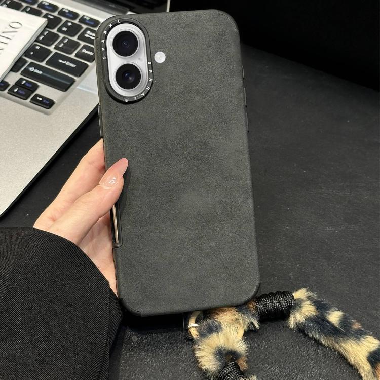 フェイクスエード生地TPUスマホケース スクリーンプリントのウサギぬいぐるみロープ付き、iPhone 17 Pro Max用、iPhone 17 Pro用、iPhone 17用、iPhone 16 Pro Max用、iPhone 16 Pro用、iPhone 16用、iPhone 15 Pro Max用、iPhone 15 Pro用