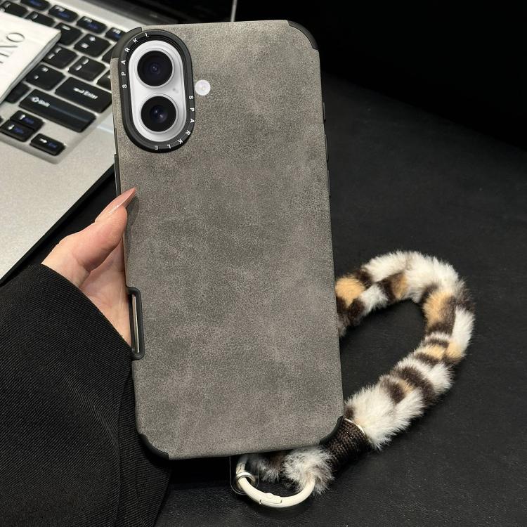 フェイクスエード生地TPUスマホケース スクリーンプリントのウサギぬいぐるみロープ付き、iPhone 17 Pro Max用、iPhone 17 Pro用、iPhone 17用、iPhone 16 Pro Max用、iPhone 16 Pro用、iPhone 16用、iPhone 15 Pro Max用、iPhone 15 Pro用