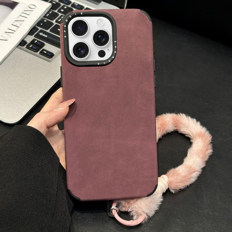 フェイクスエード生地TPUスマホケース スクリーンプリントのウサギぬいぐるみロープ付き、iPhone 17 Pro Max用、iPhone 17 Pro用、iPhone 17用、iPhone 16 Pro Max用、iPhone 16 Pro用、iPhone 16用、iPhone 15 Pro Max用、iPhone 15 Pro用