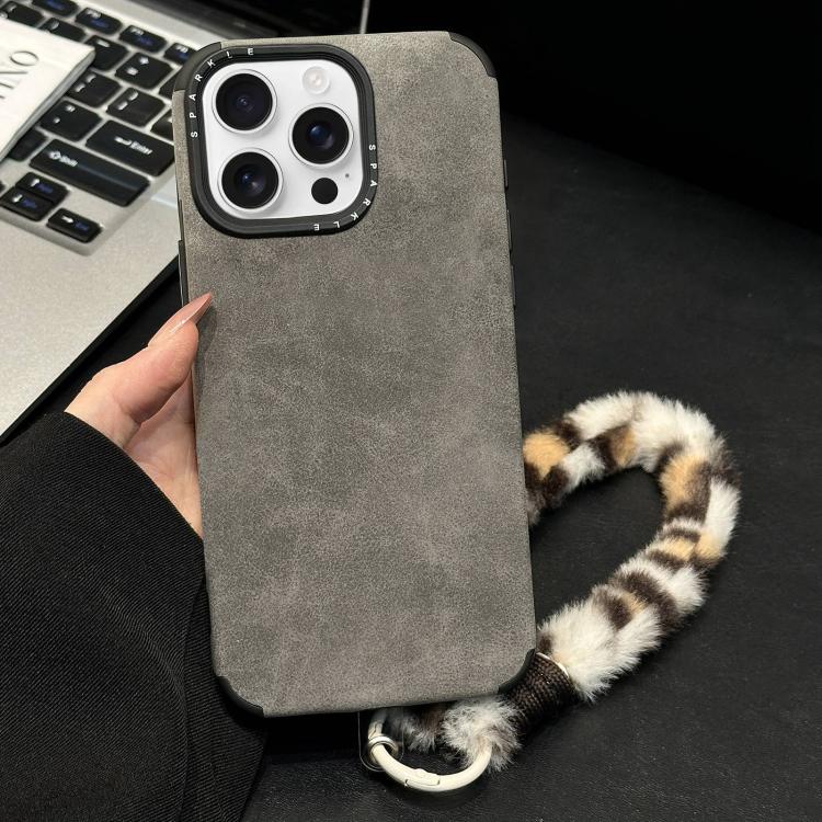 フェイクスエード生地TPUスマホケース スクリーンプリントのウサギぬいぐるみロープ付き、iPhone 17 Pro Max用、iPhone 17 Pro用、iPhone 17用、iPhone 16 Pro Max用、iPhone 16 Pro用、iPhone 16用、iPhone 15 Pro Max用、iPhone 15 Pro用