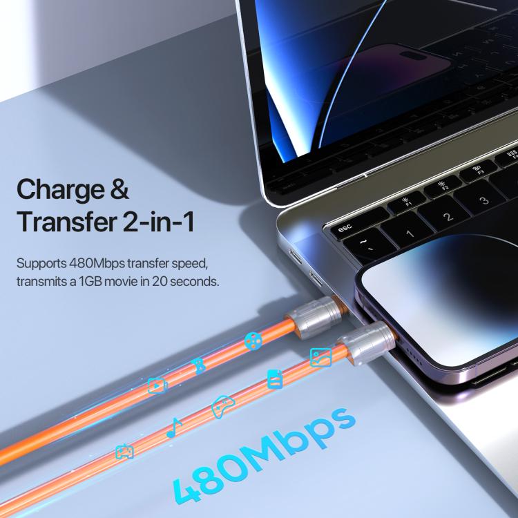 DUX DUCIS LCBAシリーズ 27W Type-Cから8ピンストラップ急速充電データケーブル、長さ：30cm、Type-Cから8ピン