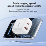 Yesido YC19U PD20W USB-C / Type-CとQC18W USB-Aデュアルポート充電器セット Type-CからType-Cケーブル付き、YC19U