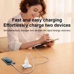 Yesido YC19U PD20W USB-C / Type-CとQC18W USB-Aデュアルポート充電器セット Type-CからType-Cケーブル付き、YC19U