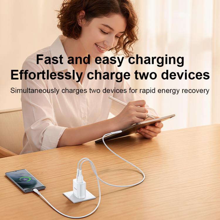 Yesido YC19U PD20W USB-C / Type-CとQC18W USB-Aデュアルポート充電器セット Type-CからType-Cケーブル付き、YC19U