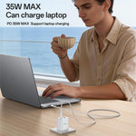 Yesido PD35W Type-C, USB Fast Charger Kit with Type-C to Type-C Cable, US Plug, EU Plug, UK Plug
