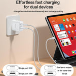 Yesido PD35W Type-C, USB Fast Charger Kit with Type-C to Type-C Cable, US Plug, EU Plug, UK Plug
