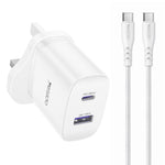 Yesido PD35W Type-C, USB Fast Charger Kit with Type-C to Type-C Cable, US Plug, EU Plug, UK Plug