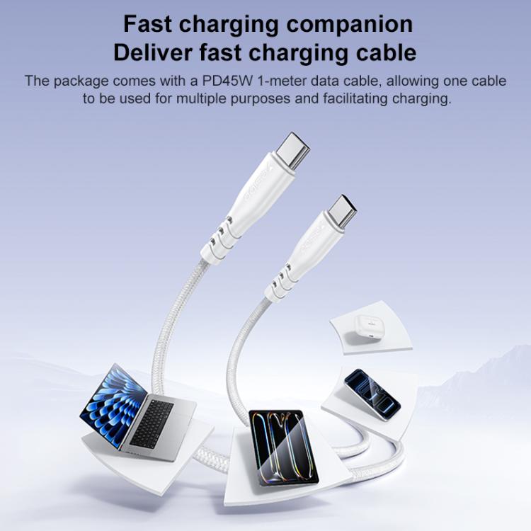Yesido PD45W デュアルType-C急速充電キット Type-CからType-Cケーブル付き、USプラグ、EUプラグ、UKプラグ