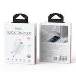 Yesido YC106 PD20W USB-C / Type-CとQC18W USB-Aデュアルポート充電器セット Type-CからType-Cケーブル付き、YC106
