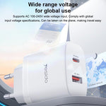 Yesido YC106 PD20W USB-C / Type-CとQC18W USB-Aデュアルポート充電器セット Type-CからType-Cケーブル付き、YC106