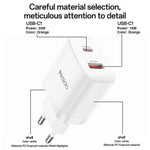 Yesido YC106 PD20W USB-C / Type-CとQC18W USB-Aデュアルポート充電器セット Type-CからType-Cケーブル付き、YC106