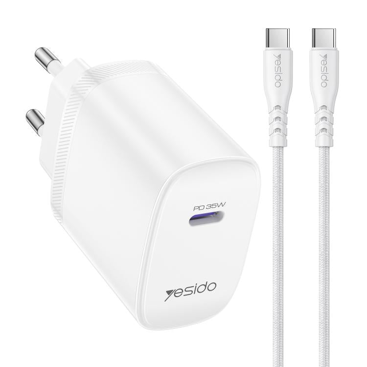 Yesido YC107 PD35W USB-C / Type-Cシングルポート急速充電器セット Type-CからType-Cケーブル付き、YC107