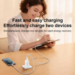 Yesido YC152 PD20W USB-C / Type-CとQC18W USB-Aデュアルポート充電器セット Type-CからType-Cケーブル付き、YC152