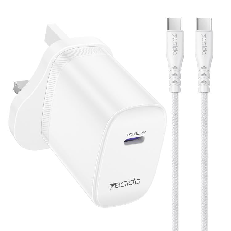 Yesido YC153 PD35W USB-C / Type-Cシングルポート急速充電器セット Type-CからType-Cケーブル付き、YC153