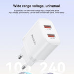 Yesido YC104 12W 2.4A USBデュアルポート充電器セット 1m USBからType-Cデータケーブル付き, YC104