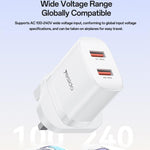 Yesido YC150 12W 2.4A USBデュアルポート充電器セット 1m USBからType-Cデータケーブル付き, YC150
