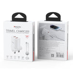 Yesido YC150 12W 2.4A USBデュアルポート充電器セット 1m USBからType-Cデータケーブル付き, YC150