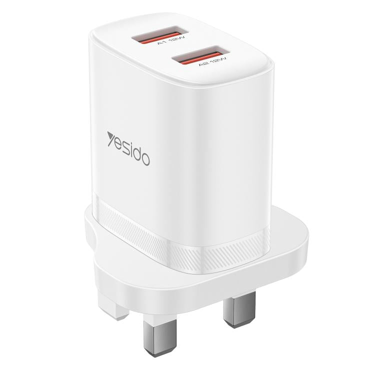 Yesido YC150 12W 2.4A USBデュアルポート充電器セット 1m USBからType-Cデータケーブル付き, YC150