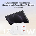 Yesido YC150 12W 2.4A USBデュアルポート充電器セット 1m USBからType-Cデータケーブル付き, YC150