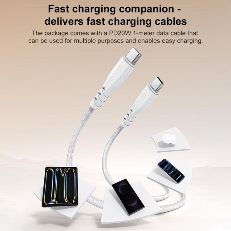 Yesido YC18U PD20W Type-C Charger Set with 1m Type-C to Type-C Data Cable, YC18U