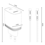 Yesido YC105 PD20W Type-C充電器セット 1m Type-CからType-Cデータケーブル付き, YC105