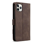 AZNS A2 Series Tri-Card Wallet RFID Vegan Leather Phone Case with Strap, For iPhone 11 Pro