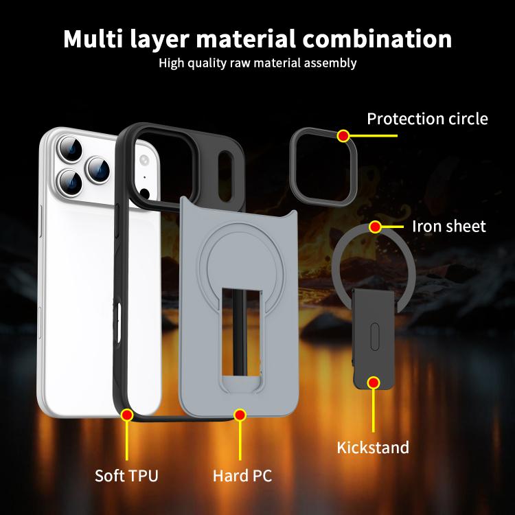 スキンフィールインビジブルキックスタンドMagSafeスマホケース、iPhone 16e / 17e用、iPhone 17 Pro Max用、iPhone 17 Pro用、iPhone 17用、iPhone Air用