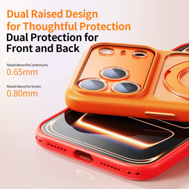 大穴フロストスキンフィール磁気ホルダースマホケース AIシャッターボタン付き、iPhone 17 Pro Max用、iPhone 17 Pro用
