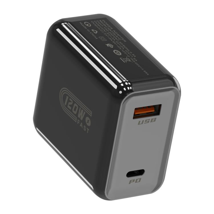 HX119 120W USBおよびType-Cデュアルインターフェース高速充電器, EUプラグ, UKプラグ, USプラグ