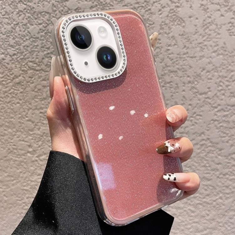 無地 グリッター＆ラインストーンデザイン スマホケース、iPhone 14 Plus 用、iPhone 14 用、iPhone 14 Pro 用、iPhone 14 Pro Max 用