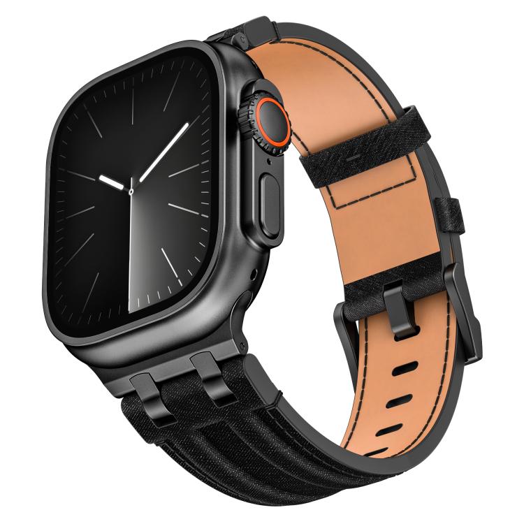 デニムステッチヴィーガンレザーベルト、Apple Watch 46mm / 49mm / 45mm / 44mm用