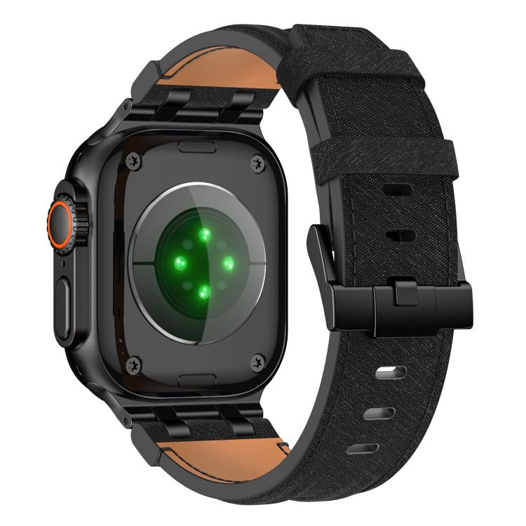 デニムステッチヴィーガンレザーベルト、Apple Watch 46mm / 49mm / 45mm / 44mm用