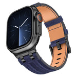 デニムステッチヴィーガンレザーベルト、Apple Watch 46mm / 49mm / 45mm / 44mm用