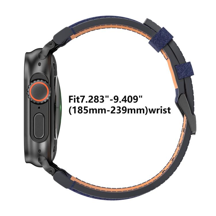 デニムステッチヴィーガンレザーベルト、Apple Watch 46mm / 49mm / 45mm / 44mm用