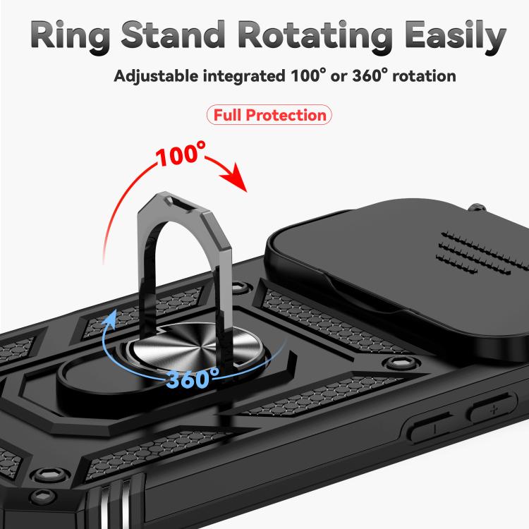 XDcase スライディングカムシールドリングホルダー磁気スマホケース、iPhone 17 Pro Max用、iPhone 17 Pro用、iPhone 17用、iPhone Air用