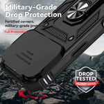 XDcase スライディングカムシールドリングホルダー磁気スマホケース、iPhone 17 Pro Max用、iPhone 17 Pro用、iPhone 17用、iPhone Air用