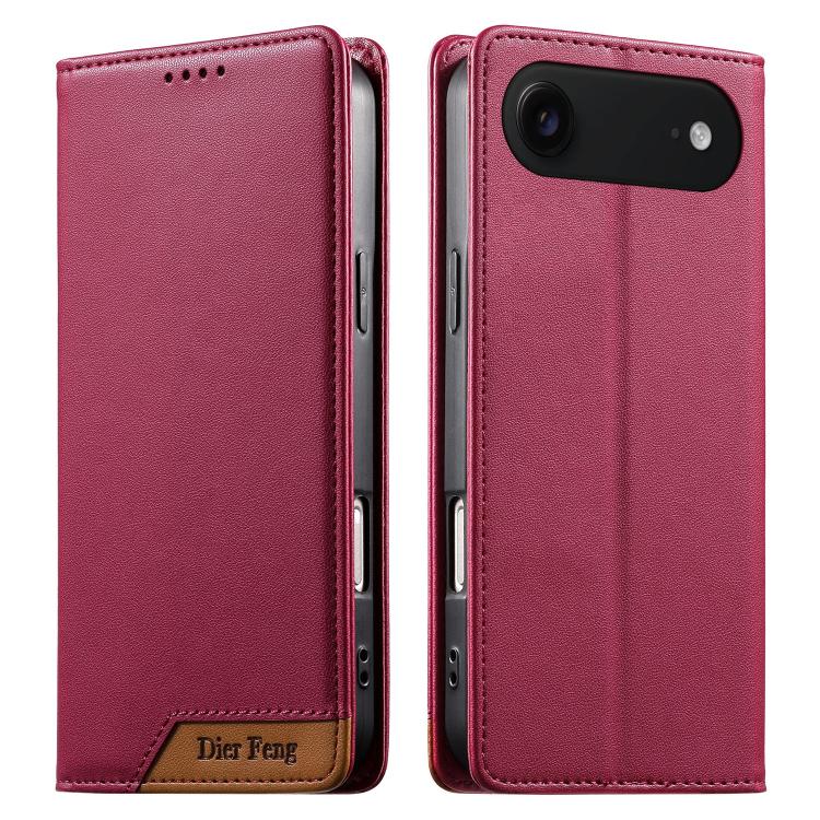 Dierfeng つなぎ合わせ強力磁気RFIDヴィーガンレザースマホケース、iPhone 17e / 16e用、iPhone 17 Pro Max用、iPhone 17 Pro用、iPhone 17用、iPhone Air用、iPhone 16 Pro Max用、iPhone 16 Pro用、iPhone 16 Plus用