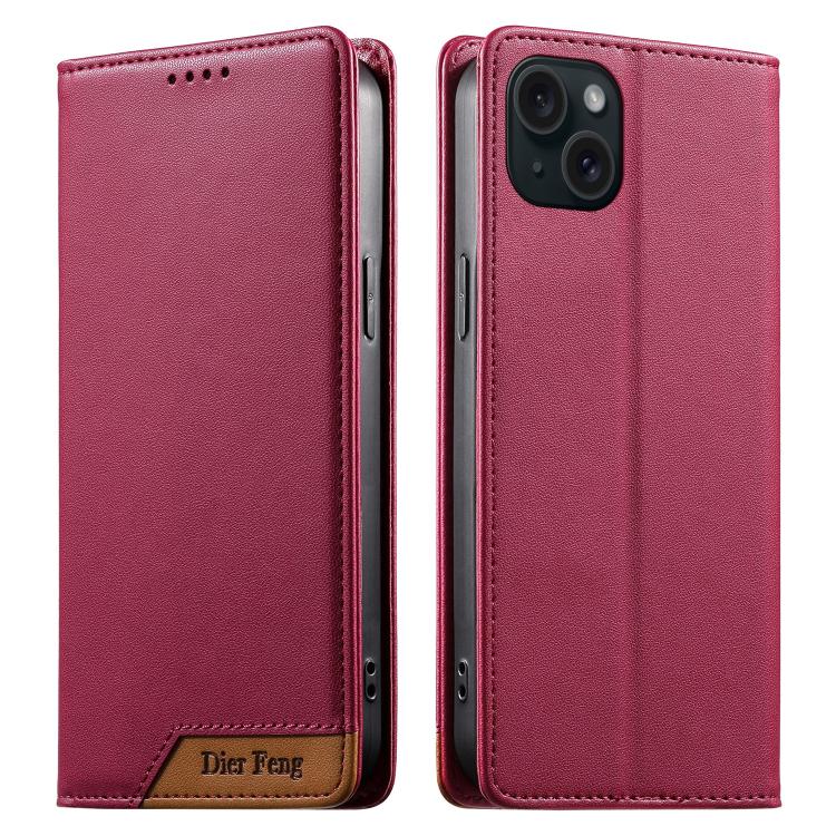 Dierfeng つなぎ合わせ強力磁気RFIDヴィーガンレザースマホケース、iPhone 16用、iPhone 15 Pro Max用、iPhone 15 Pro用、iPhone 15 Plus用、iPhone 15用、iPhone 14 Plus用、iPhone 14 / 13用、iPhone 14 Pro用