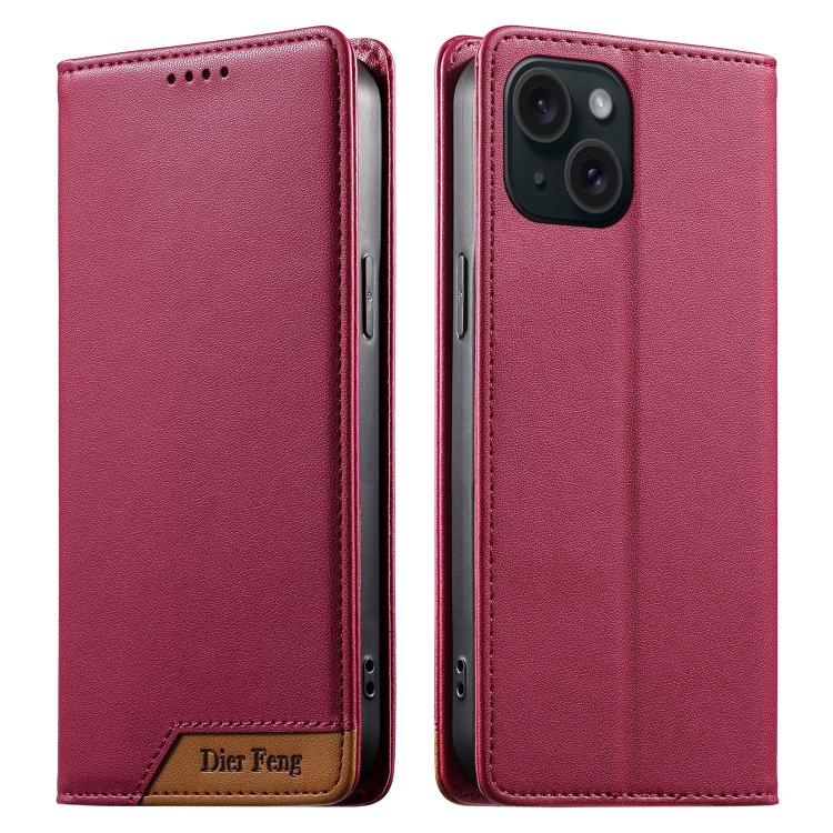 Dierfeng つなぎ合わせ強力磁気RFIDヴィーガンレザースマホケース、iPhone 16用、iPhone 15 Pro Max用、iPhone 15 Pro用、iPhone 15 Plus用、iPhone 15用、iPhone 14 Plus用、iPhone 14 / 13用、iPhone 14 Pro用