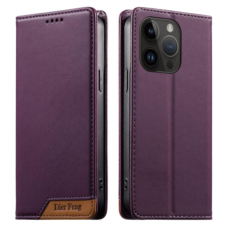 Dierfeng つなぎ合わせ強力磁気RFIDヴィーガンレザースマホケース、iPhone 16用、iPhone 15 Pro Max用、iPhone 15 Pro用、iPhone 15 Plus用、iPhone 15用、iPhone 14 Plus用、iPhone 14 / 13用、iPhone 14 Pro用