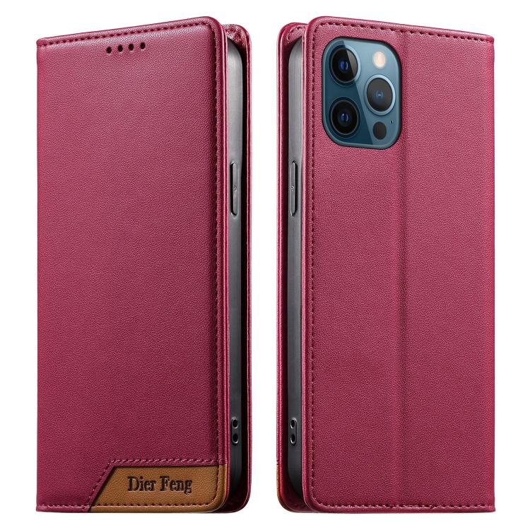 Dierfeng スプライシング強力マグネットRFIDヴィーガンレザースマホケース iPhone 14 Pro Max用 iPhone SE 2022 / SE 2020 / 8 / 7用 iPhone 13 Pro Max用 iPhone 13 Pro用 iPhone 13 mini用 iPhone 12 / 12 Pro用 iPhone 12 Pro Max用 iPhone 12 mini用