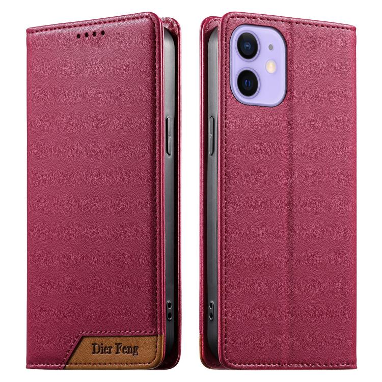 Dierfeng スプライシング強力マグネットRFIDヴィーガンレザースマホケース iPhone 14 Pro Max用 iPhone SE 2022 / SE 2020 / 8 / 7用 iPhone 13 Pro Max用 iPhone 13 Pro用 iPhone 13 mini用 iPhone 12 / 12 Pro用 iPhone 12 Pro Max用 iPhone 12 mini用