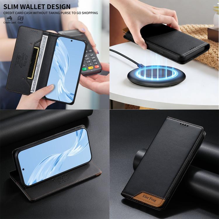 Dierfeng スプライシング強力マグネットRFIDヴィーガンレザースマホケース iPhone 11 Pro Max用 iPhone 11用 iPhone 11 Pro用 iPhone X / XS用 iPhone XR用 iPhone XS Max用 iPhone 8 Plus / 7 Plus用