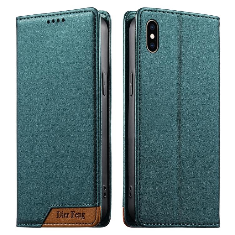 Dierfeng スプライシング強力マグネットRFIDヴィーガンレザースマホケース iPhone 11 Pro Max用 iPhone 11用 iPhone 11 Pro用 iPhone X / XS用 iPhone XR用 iPhone XS Max用 iPhone 8 Plus / 7 Plus用