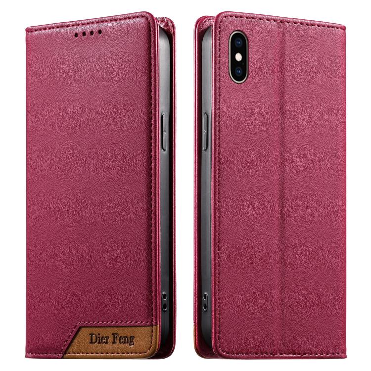 Dierfeng スプライシング強力マグネットRFIDヴィーガンレザースマホケース iPhone 11 Pro Max用 iPhone 11用 iPhone 11 Pro用 iPhone X / XS用 iPhone XR用 iPhone XS Max用 iPhone 8 Plus / 7 Plus用