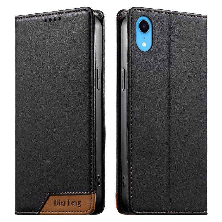 Dierfeng スプライシング強力マグネットRFIDヴィーガンレザースマホケース iPhone 11 Pro Max用 iPhone 11用 iPhone 11 Pro用 iPhone X / XS用 iPhone XR用 iPhone XS Max用 iPhone 8 Plus / 7 Plus用