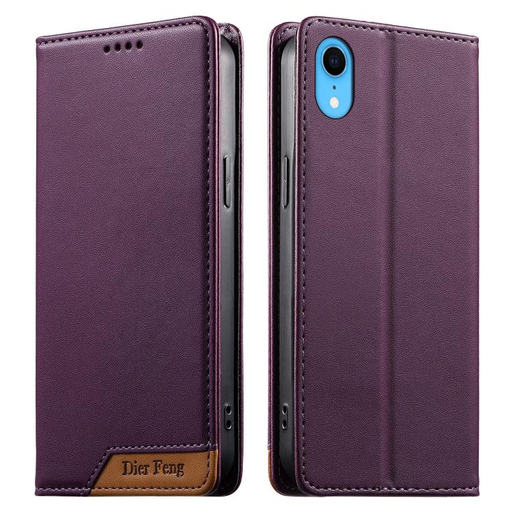Dierfeng スプライシング強力マグネットRFIDヴィーガンレザースマホケース iPhone 11 Pro Max用 iPhone 11用 iPhone 11 Pro用 iPhone X / XS用 iPhone XR用 iPhone XS Max用 iPhone 8 Plus / 7 Plus用